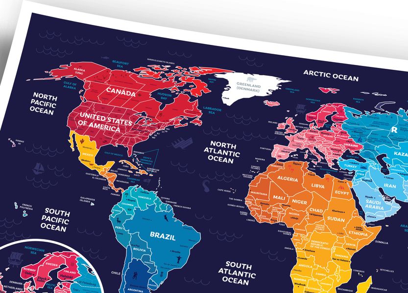 Скретч карта "Travel Map Holiday World" 1dia.me-HW фото