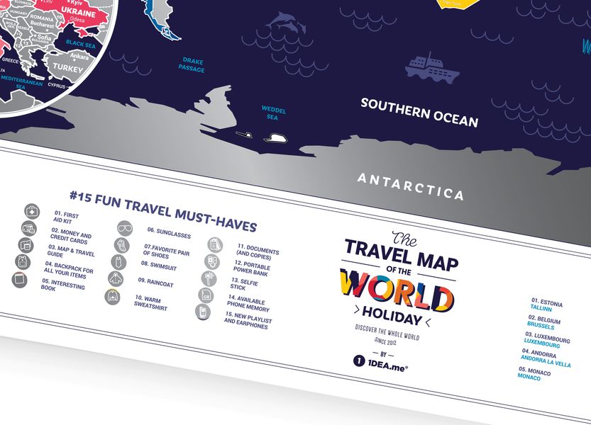 Скретч карта "Travel Map Holiday World" 1dia.me-HW фото